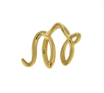 Load image into Gallery viewer, 14k Yellow Gold Initial Letter M Cursive Chain Slide Pendant Charm
