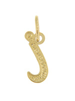 Load image into Gallery viewer, 14K Yellow Gold Lowercase Initial Letter I Script Cursive Alphabet Pendant Charm
