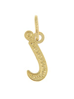 Ladda upp bild till gallerivisning, 14K Yellow Gold Lowercase Initial Letter I Script Cursive Alphabet Pendant Charm
