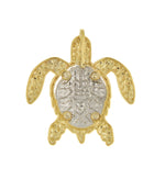 Carregar imagem no visualizador da galeria, 14k Gold Two Tone Turtle Chain Slide Pendant Charm
