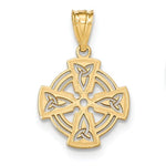 Afbeelding in Gallery-weergave laden, 14k Yellow Gold Celtic Knot Cross Pendant Charm
