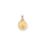 將圖片載入圖庫檢視器 14K Yellow Gold 1 oz One Ounce American Eagle Coin Holder Bezel Pendant Charm Screw Top for 32.6mm x 2.8mm Coins
