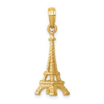 Afbeelding in Gallery-weergave laden, 14k Yellow Gold Paris Eiffel Tower 3D Pendant Charm
