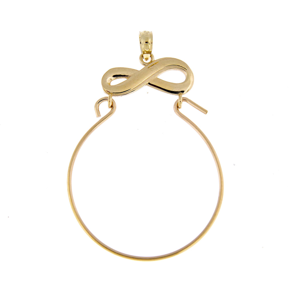 14k yellow gold infinity symbol charm holder pendant