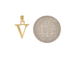 Load image into Gallery viewer, 14K Yellow Gold Uppercase Initial Letter V Block Alphabet Pendant Charm
