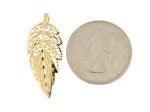 Afbeelding in Gallery-weergave laden, 14k Yellow Gold Leaf Chain Slide Pendant Charm
