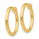 Afbeelding in Gallery-weergave laden, 14k Yellow Gold 18mm x 2mm Non Pierced Round Hoop Earrings
