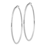 Afbeelding in Gallery-weergave laden, Sterling Silver Diamond Cut Classic Round Hoop Earrings 65mm x 2mm
