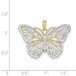 Charger l&#39;image dans la galerie, 14k Yellow Gold and Rhodium Butterfly Pendant Charm
