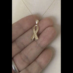 Load and play video in Gallery viewer, 14k Yellow Gold Awareness Ribbon Survivor Pendant Charm
