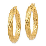 Load image into Gallery viewer, 14K Yellow Gold 35mm x 4.5mm Textured Round Hoop Earrings
