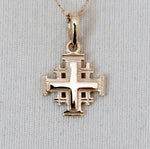 Load image into Gallery viewer, 14k Yellow Gold Jerusalem Cross Small Pendant Charm
