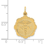Φόρτωση εικόνας στο εργαλείο προβολής Συλλογής, 14k Yellow Gold RN Registered Nurse Disc Pendant Charm - [cklinternational]
