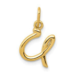 Load image into Gallery viewer, 14K Yellow Gold Lowercase Initial Letter U Script Cursive Alphabet Pendant Charm
