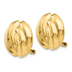 Carica l&#39;immagine nel visualizzatore di Gallery, 14k Yellow Gold Non Pierced Clip On Swirl Omega Back Earrings
