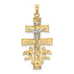 Carregar imagem no visualizador da galeria, 14k Gold Two Tone Caravaca Crucifix Cross Pendant Charm
