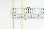 Indlæs billede til gallerivisning 14k Yellow Gold 1.15mm Cable Rope Necklace Pendant Chain
