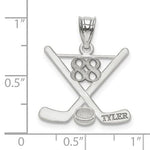 Lataa kuva Galleria-katseluun, 14k Yellow White Gold Sterling Silver Ice Hockey Personalized Engraved Pendant
