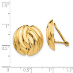Indlæs billede til gallerivisning 14k Yellow Gold Non Pierced Clip On Swirl Omega Back Earrings
