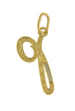 Load image into Gallery viewer, 14K Yellow Gold Lowercase Initial Letter P Script Cursive Alphabet Pendant Charm
