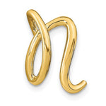 이미지를 갤러리 뷰어에 로드 , 14k Yellow Gold Initial Letter N Cursive Chain Slide Pendant Charm
