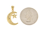 Lade das Bild in den Galerie-Viewer, 14k Yellow Gold Moon and Star Pendant Charm
