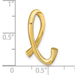 Lataa kuva Galleria-katseluun, 14k Yellow Gold Initial Letter L Cursive Chain Slide Pendant Charm
