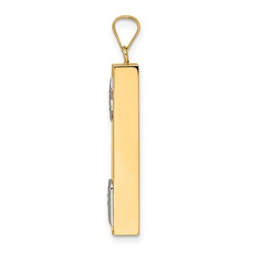 14k Gold Two Tone Mezuzah Star of David Torah Pendant Charm