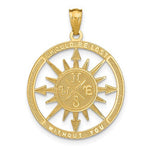 Indlæs billede til gallerivisning 14k Yellow Gold Lost Without You Nautical Compass Reversible Pendant Charm
