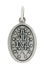Lade das Bild in den Galerie-Viewer, Sterling Silver Blessed Virgin Mary Miraculous Medal Oval Pendant Charm
