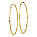 Carica l&#39;immagine nel visualizzatore di Gallery, 14k Yellow Gold 60mm x 1.35mm Diamond Cut Round Endless Hoop Earrings
