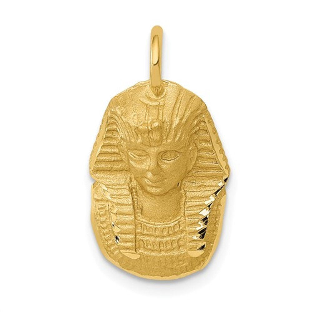 14k Yellow Gold King Tut Egyptian Pharaoh Pendant Charm