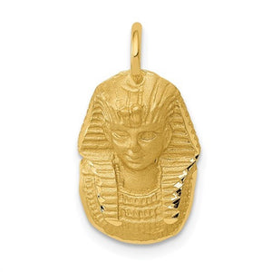 14k Yellow Gold King Tut Egyptian Pharaoh Pendant Charm