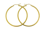 Charger l&#39;image dans la galerie, 14K Yellow Gold 45mm Square Tube Round Hollow Hoop Earrings
