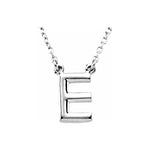 Load image into Gallery viewer, 14k Yellow Rose White Gold Block E Uppercase Letter Initial Alphabet Necklace
