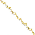 Lataa kuva Galleria-katseluun, 14k Yellow Gold Dolphin Bracelet 7 inch

