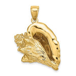 Charger l&#39;image dans la galerie, 14k Yellow Gold Large Conch Shell Seashell 3D Pendant Charm
