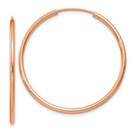 Load image into Gallery viewer, 14K Rose Gold 32mm x 1.5mm Endless Round Hoop Earrings
