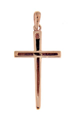 Load image into Gallery viewer, 14K Rose Gold Cross Polished Pendant Charm
