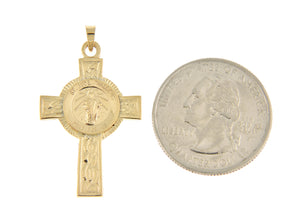 14k Yellow Gold St Jude Thaddeus Cross Medal Pendant Charm