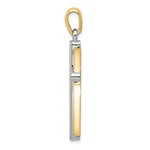 Lade das Bild in den Galerie-Viewer, 14K Yellow White Gold Two Tone Cross Open Back Pendant Charm
