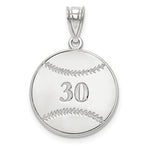 Indlæs billede til gallerivisning 14k 10k Gold Sterling Silver Baseball Personalized Engraved Pendant

