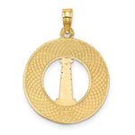 Load image into Gallery viewer, 14k Yellow Gold Cape Cod Lighthouse Round Circle Pendant Charm
