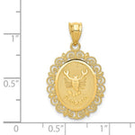 Φόρτωση εικόνας στο εργαλείο προβολής Συλλογής, 14k Yellow Gold Scorpio Zodiac Horoscope Oval Pendant Charm - [cklinternational]
