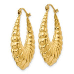 Załaduj obraz do przeglądarki galerii, 14K Yellow Gold Shrimp Scalloped Hoop Earrings
