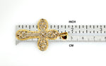 將圖片載入圖庫檢視器 14k Gold Two Tone Large Fancy Latin Cross Pendant Charm
