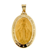 Kép betöltése a galériamegjelenítőbe: 14k Yellow Gold Blessed Virgin Mary Miraculous Hollow Pendant Charm
