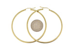 Charger l&#39;image dans la galerie, 14K Yellow Gold 50mm Square Tube Round Hollow Hoop Earrings
