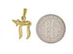 画像をギャラリービューアに読み込む, 14k Yellow Gold Chai Jewish Small Pendant Charm

