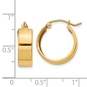 14K Yellow Gold 16mm x 5.5mm Classic Round Hoop Earrings
